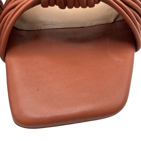 Antonio Melani Carmel Knot Tubular Leather Dress Sandals Brown Size 6 - Picture 4 of 5